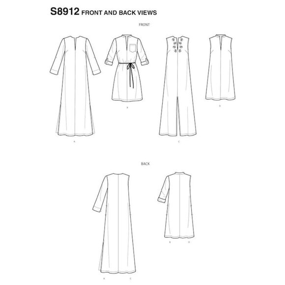 Simplicity Dress Sewing Pattern S8912 Misses 16-24 Lengths and Applique Option - Picture 3 of 7